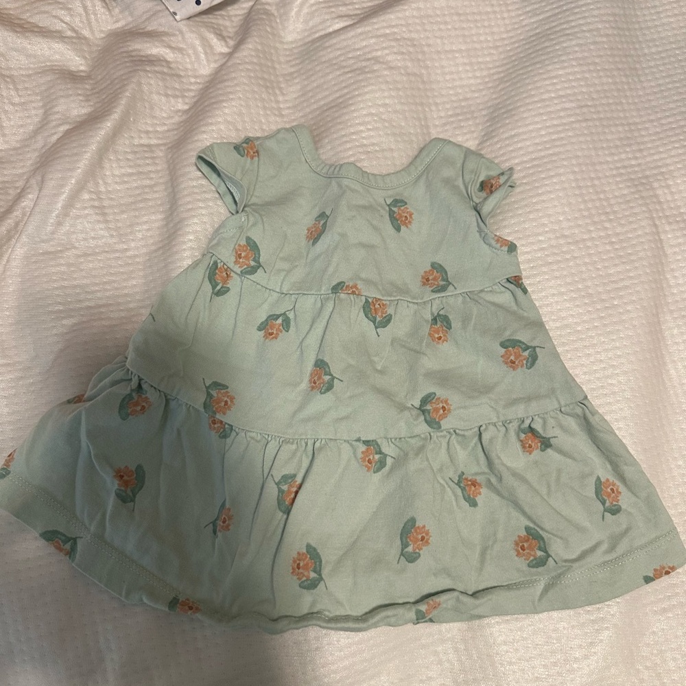 Floral Mint Green Baby Dress